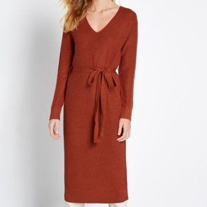 ModCloth (Gilli) "My Softer Side" Sweater Dress in Rust
